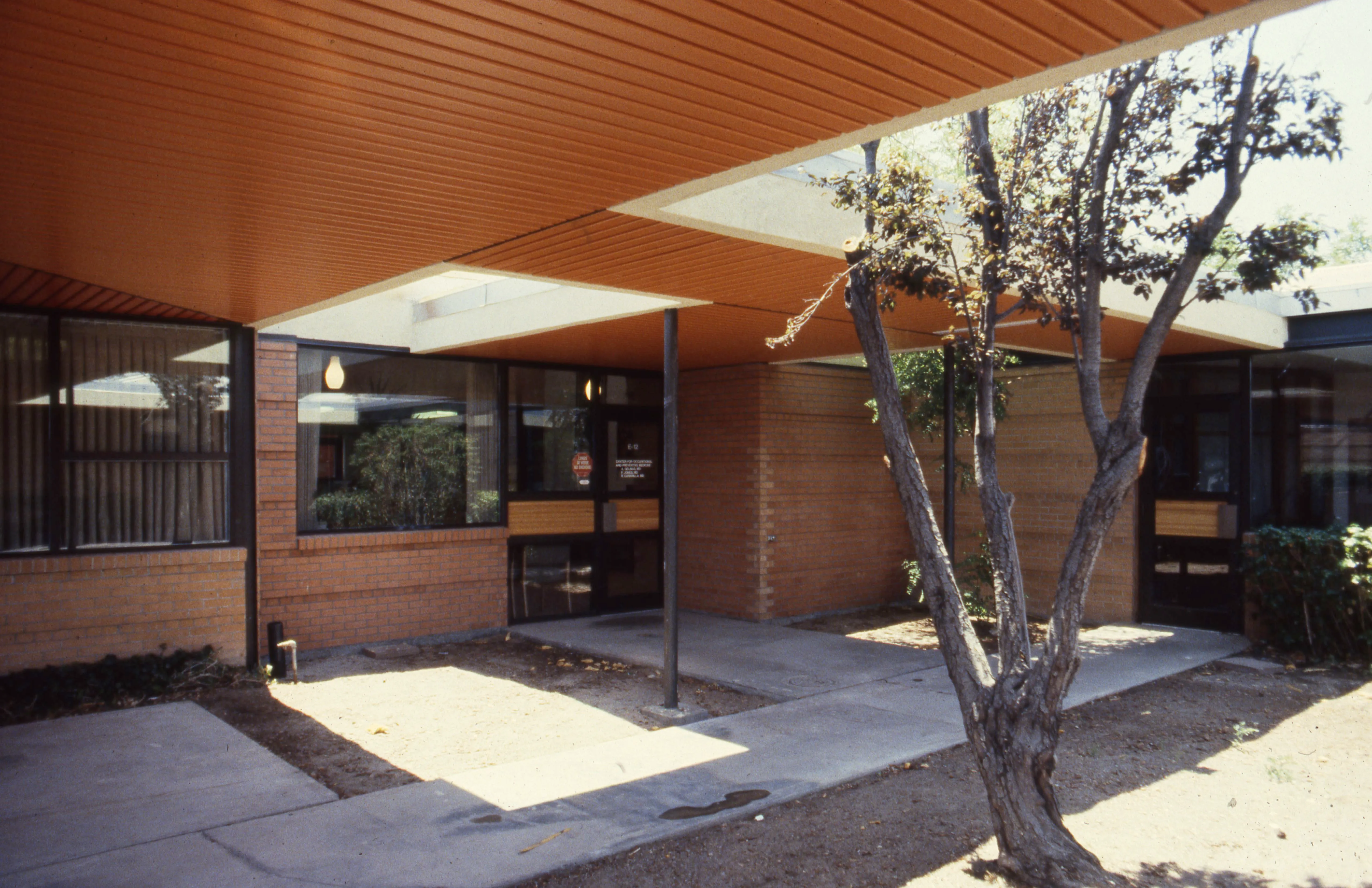 Covered walkway and office entrance, Medical Arts Square