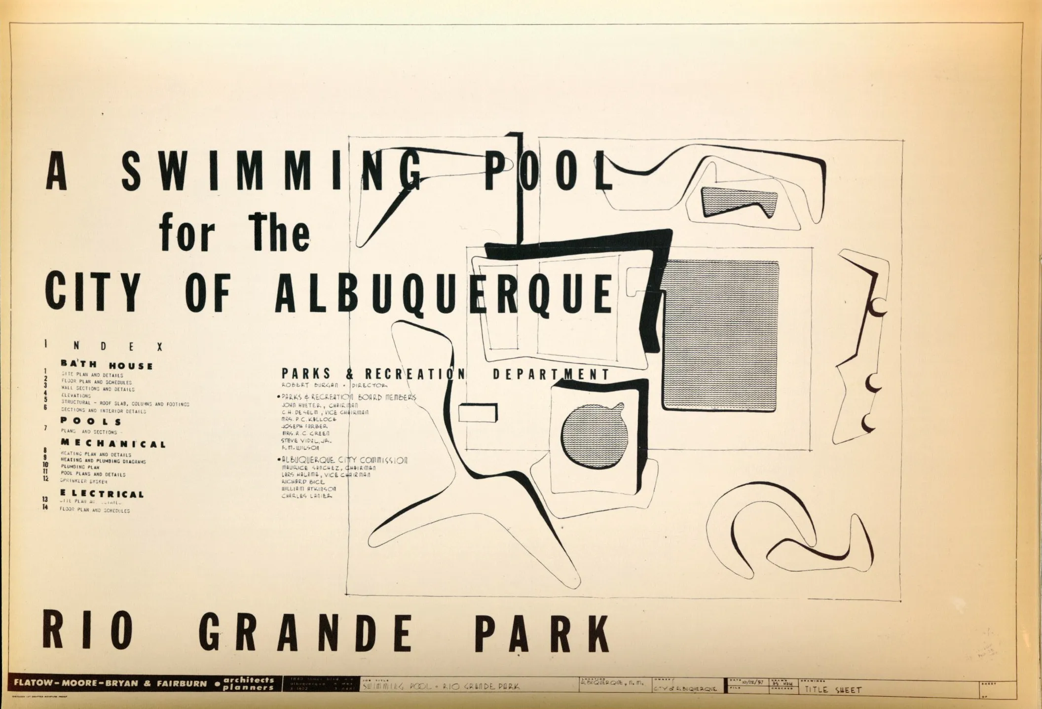 Title sheet, Rio Grande Swimming Pool for the City of Albuquerque