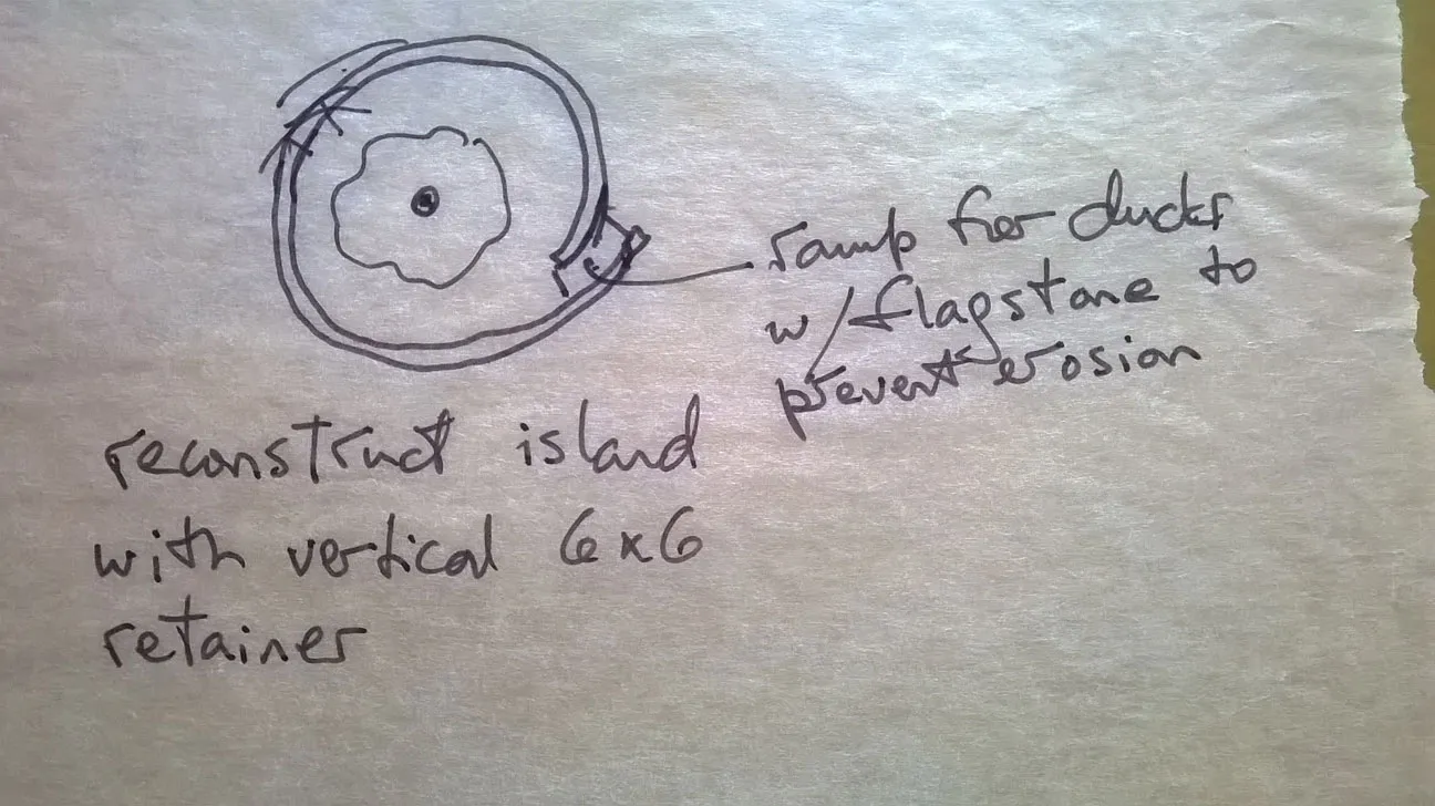 Garrett Eckbo, drawing of duck island.