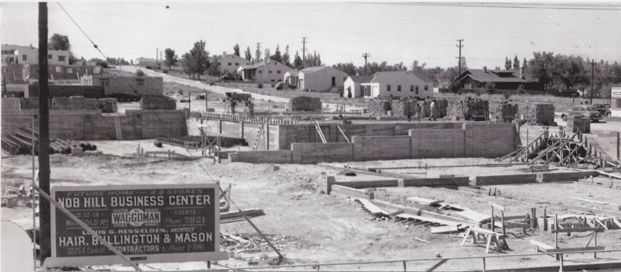 Construction of Nob Hill Business Center, 1945-1946