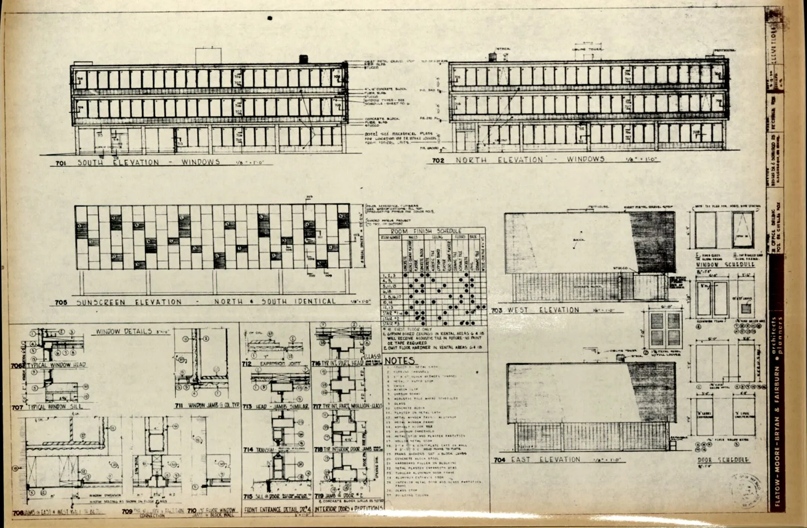 Fox Building exterior elevations.