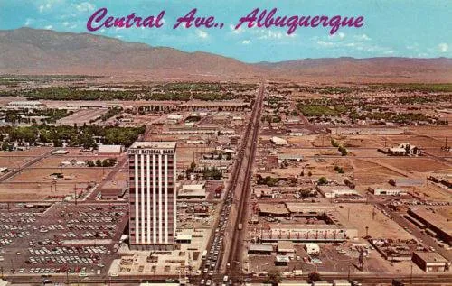 Vintage postcard with Aerial View of First National Bank Building East