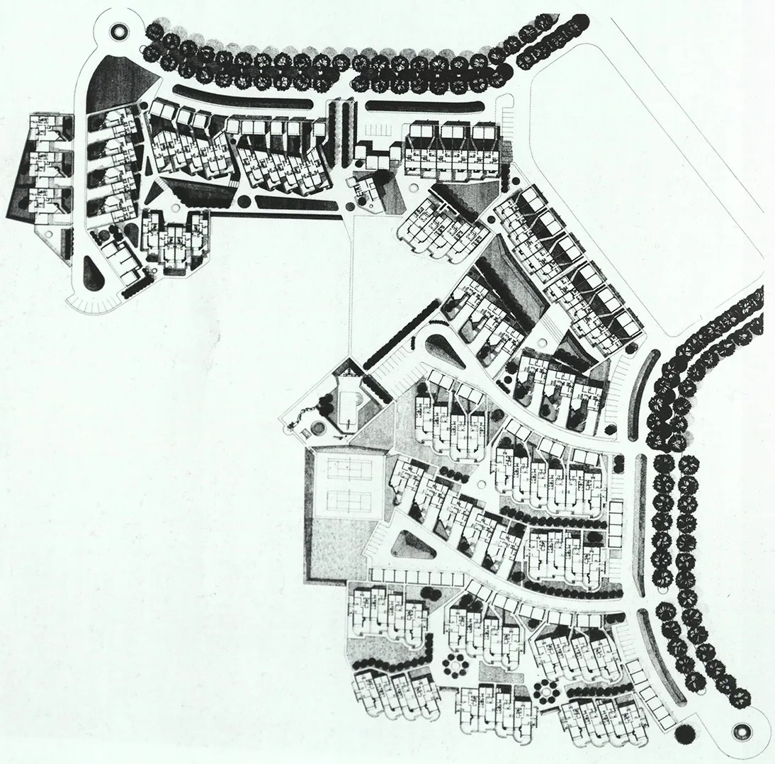 Antoine Predock, site plan for La Luz, 1967