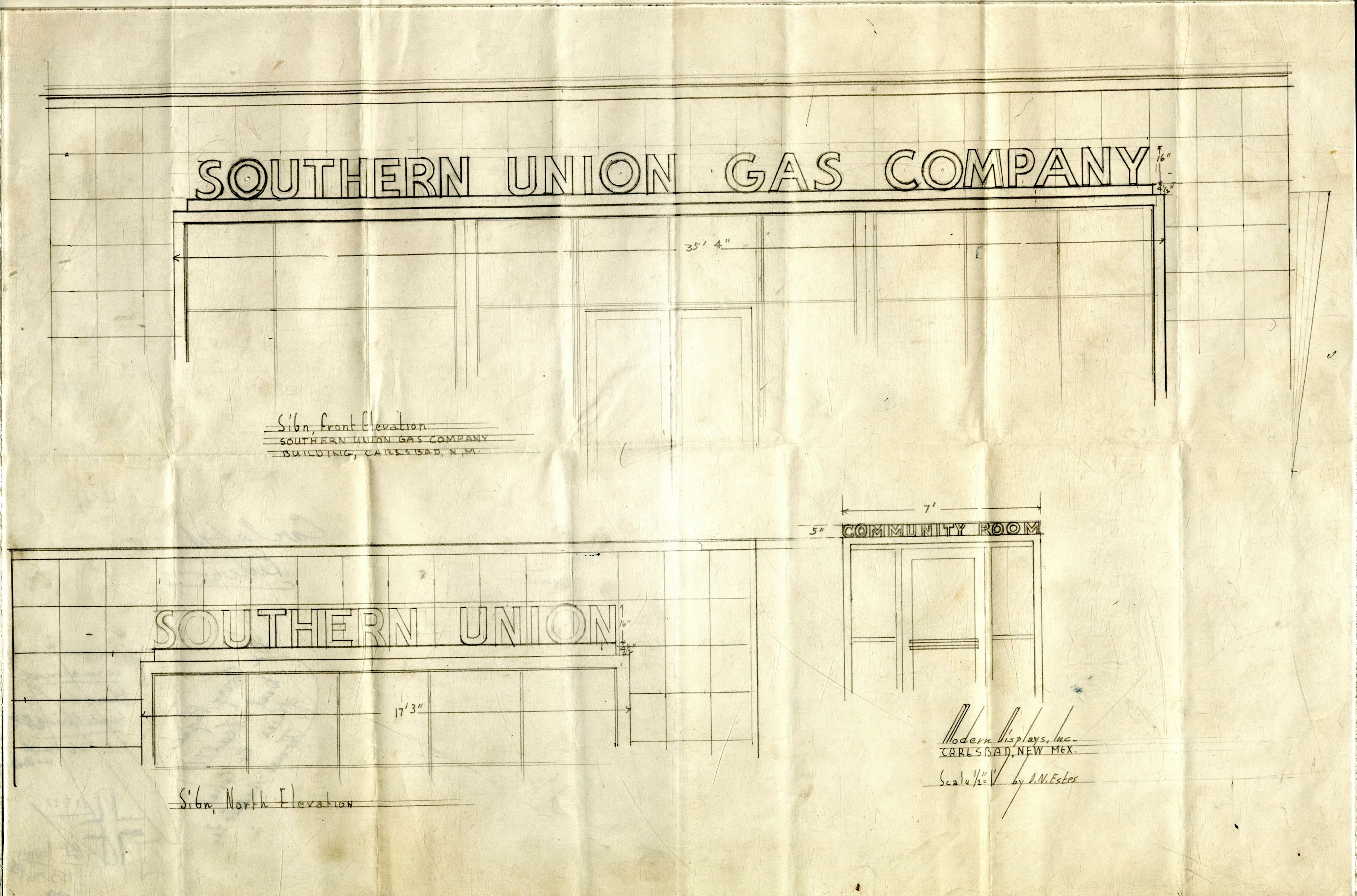 Meem, conceptual rendering, Southern Union Gas Company Building