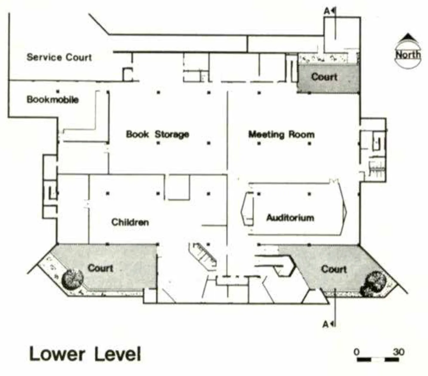 Lower level plan.