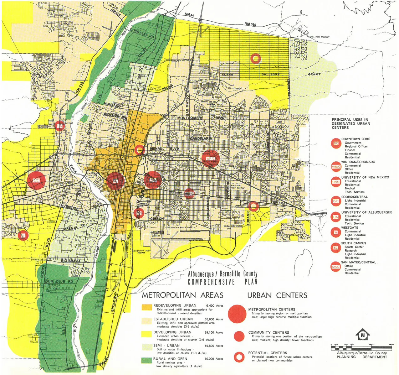 Plan showing nodal development of Albuquerque