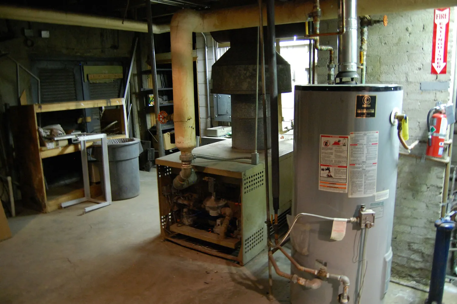 Basement mechanical room and fallout shelter